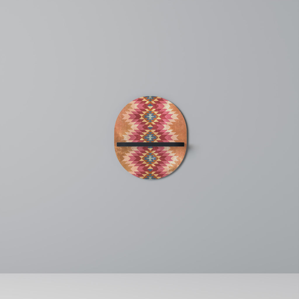 INDIAN FOLK Oval konsthylla i svart finish
