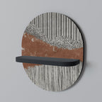 RANDAD TERRÄN Oval konsthylla i svart finish