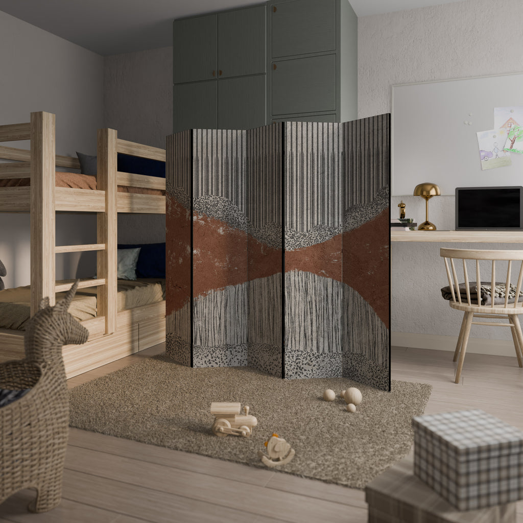 STRIPED TERRAIN Dekorativ rumsavdelare – 5 paneler