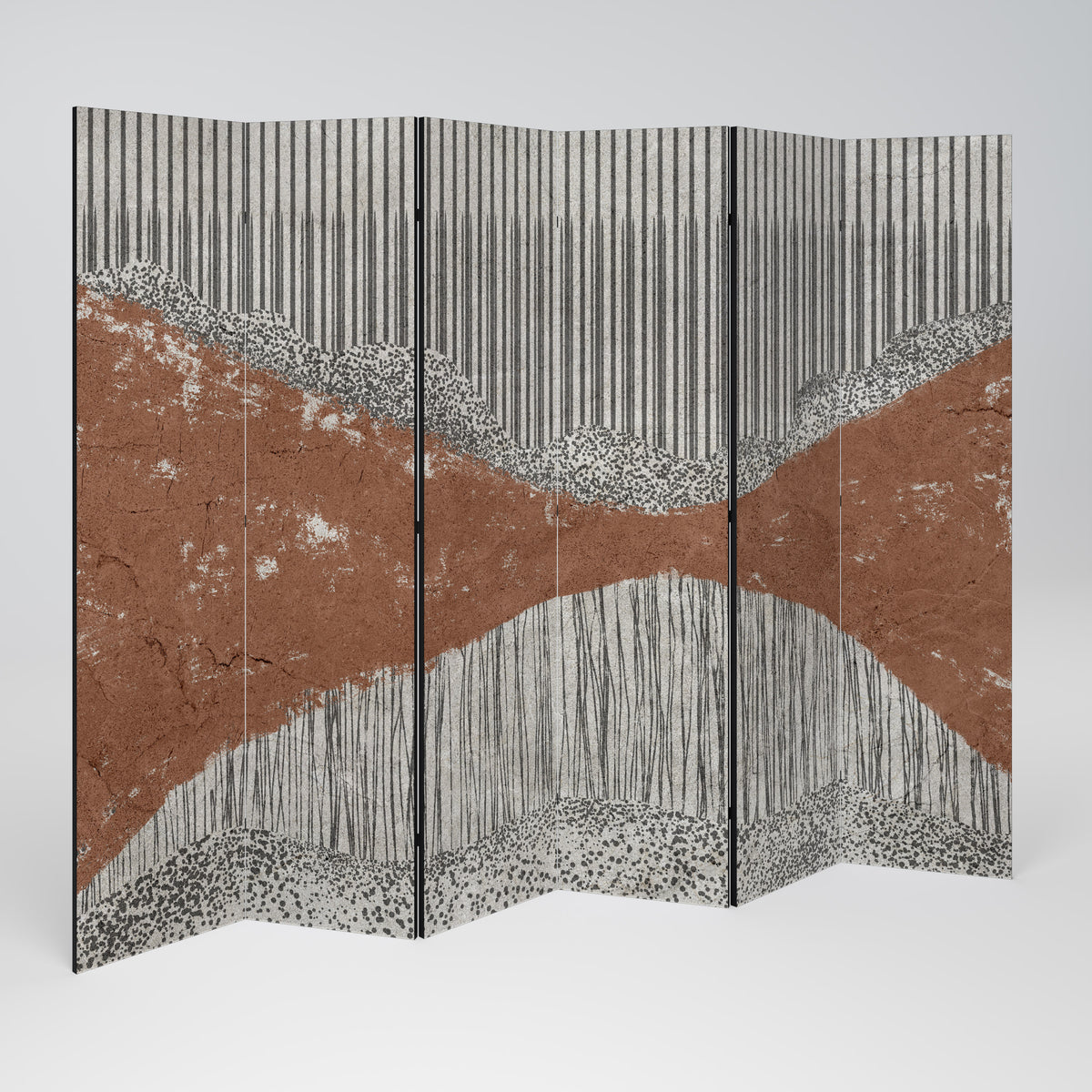 STRIPED TERRAIN Rumsavdelare 6 paneler