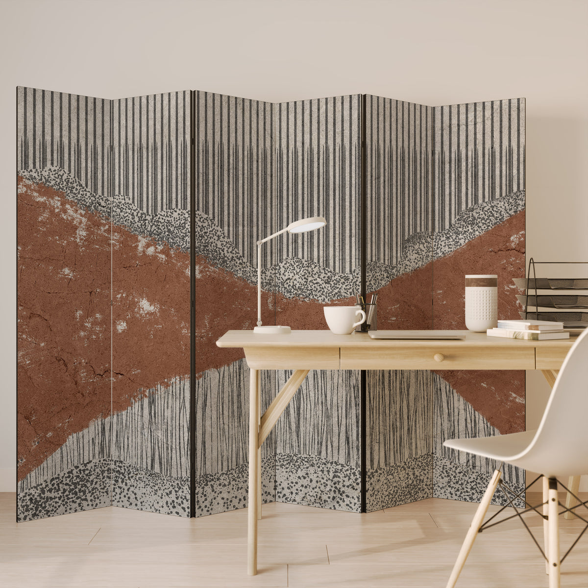 STRIPED TERRAIN Rumsavdelare 6 paneler