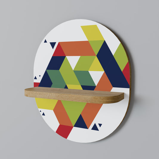 FRAMTIDSSKYLT Oval Konsthylla I Ekeffekt