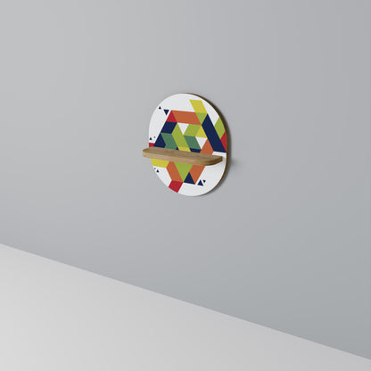 FRAMTIDSSKYLT Oval Konsthylla I Ekeffekt