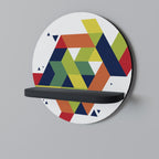 FRAMTIDSSKYLT Runda konsthylla i svart finish