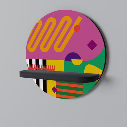 VIVID ART Rund konsthylla i svart finish