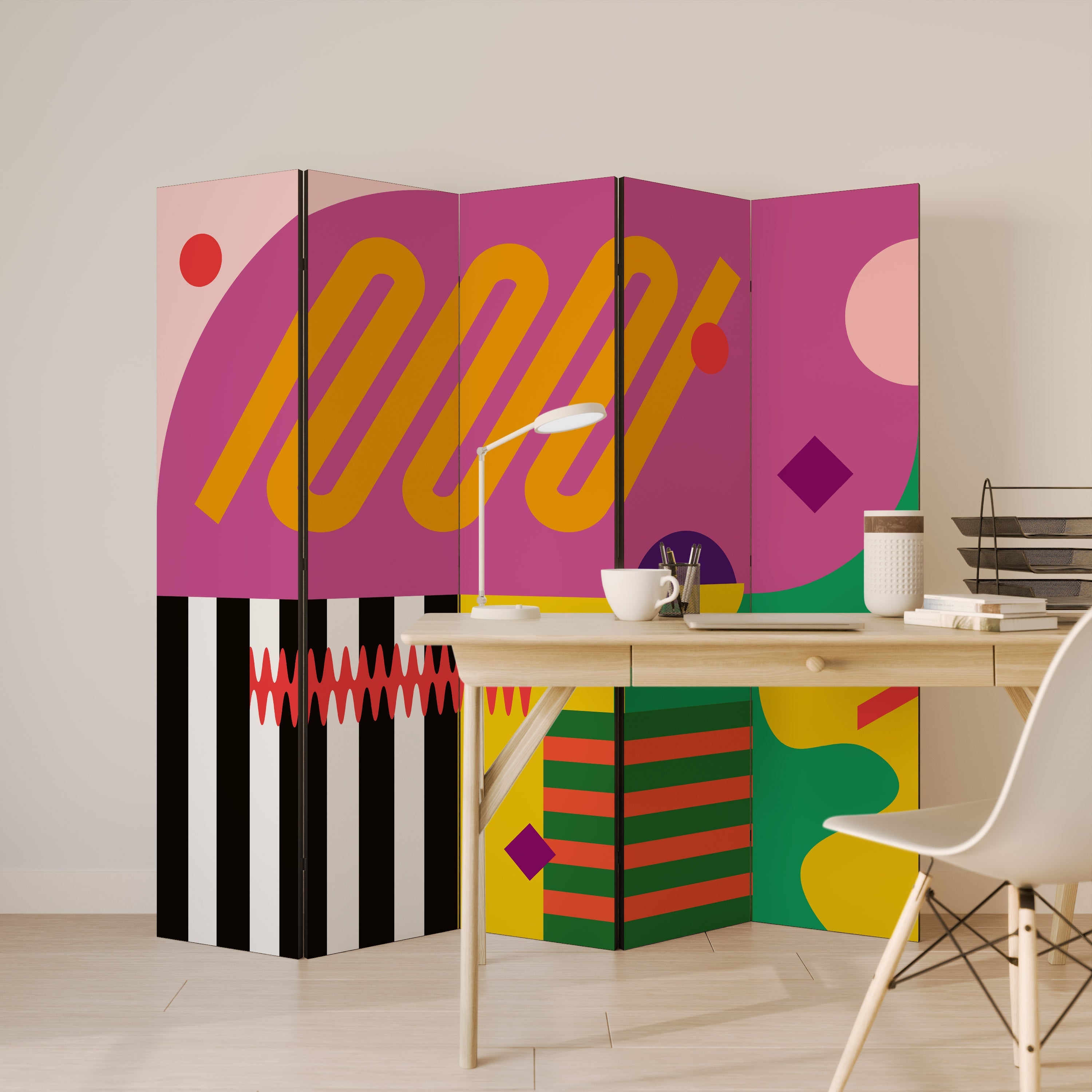 VIVID ART Dekorativ rumsavdelare med 5 paneler