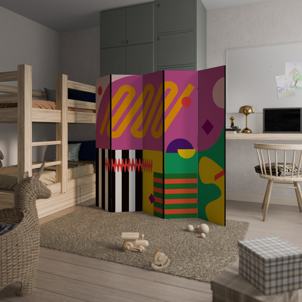 VIVID ART Dekorativ rumsavdelare – 5 paneler