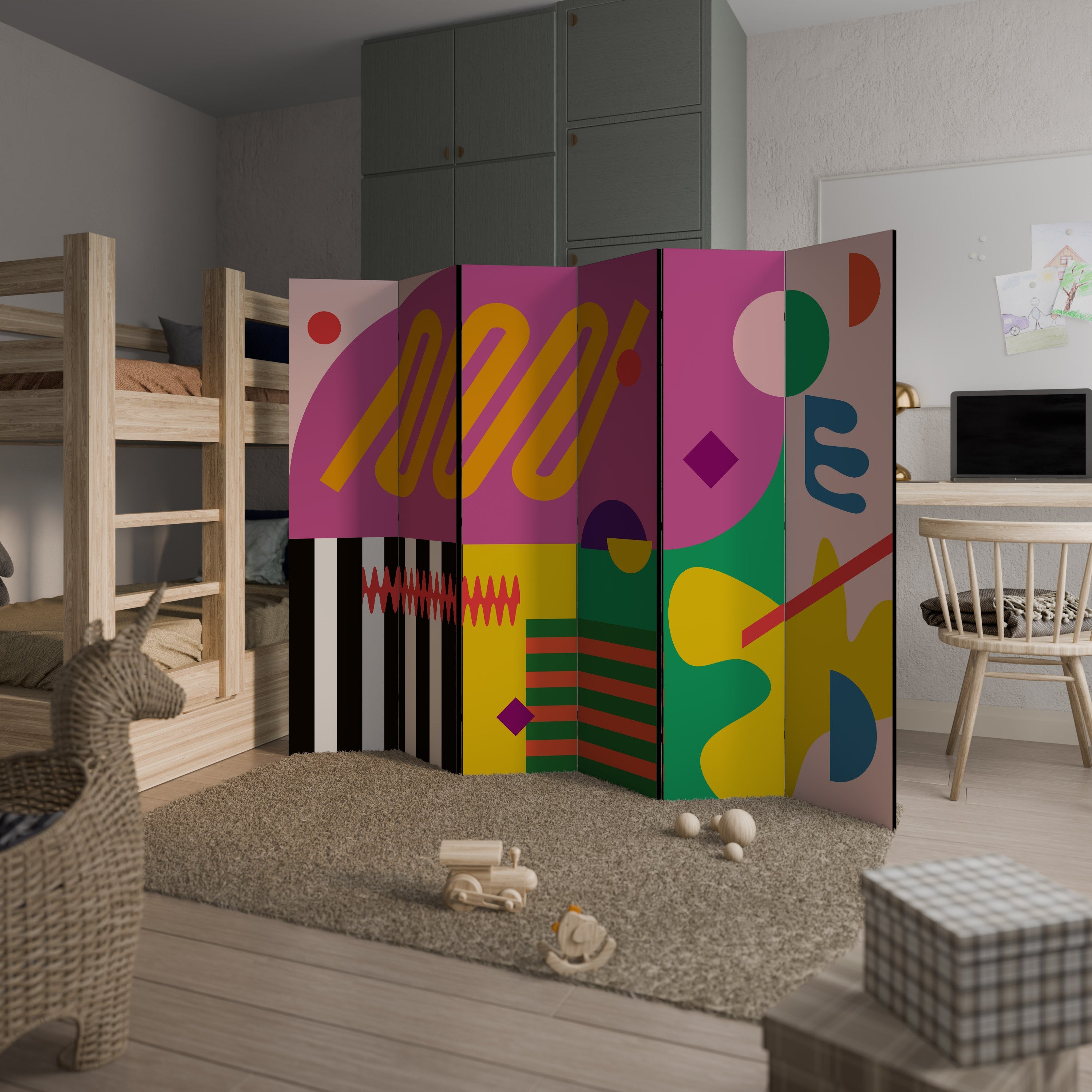 VIVID ART Dekorativ rumsavdelare med 6 paneler
