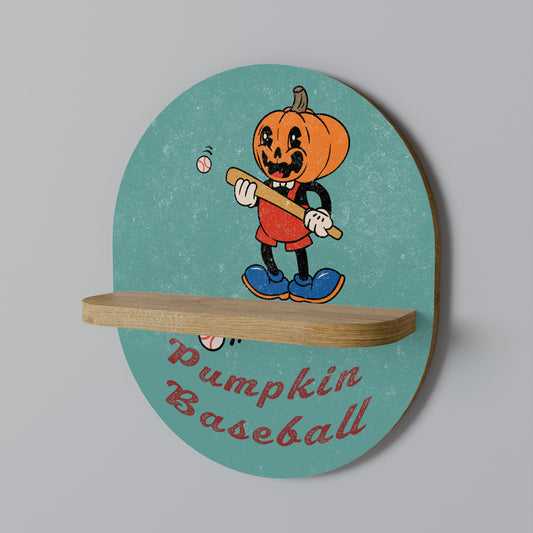 PUMPA BASEBALL Oval konsthylla i ekeffekt