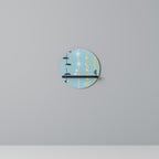 PATHS TO HAPPINESS Round Art Shelf In Black Finish