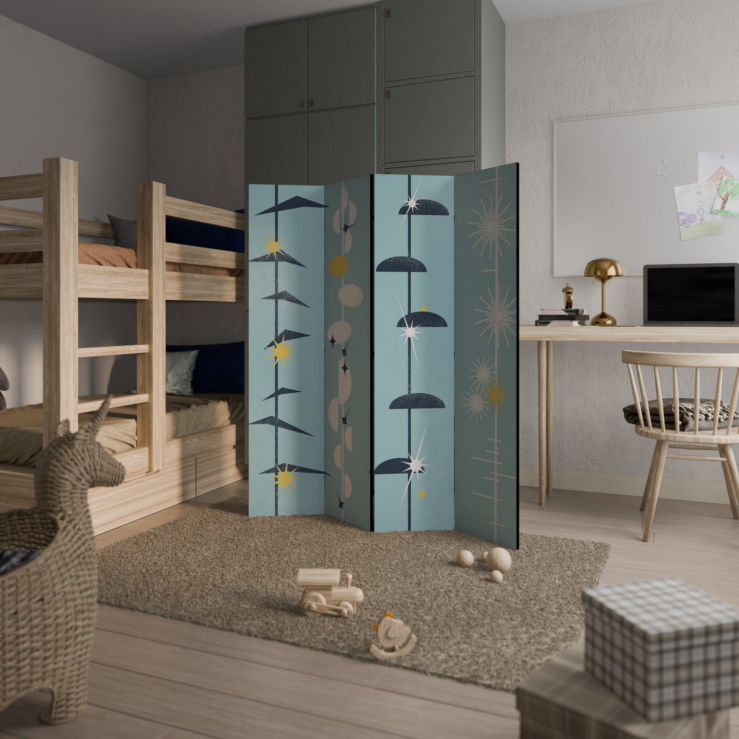 PATHS TO HAPPINESS Decorative 4-Panel Room Divider