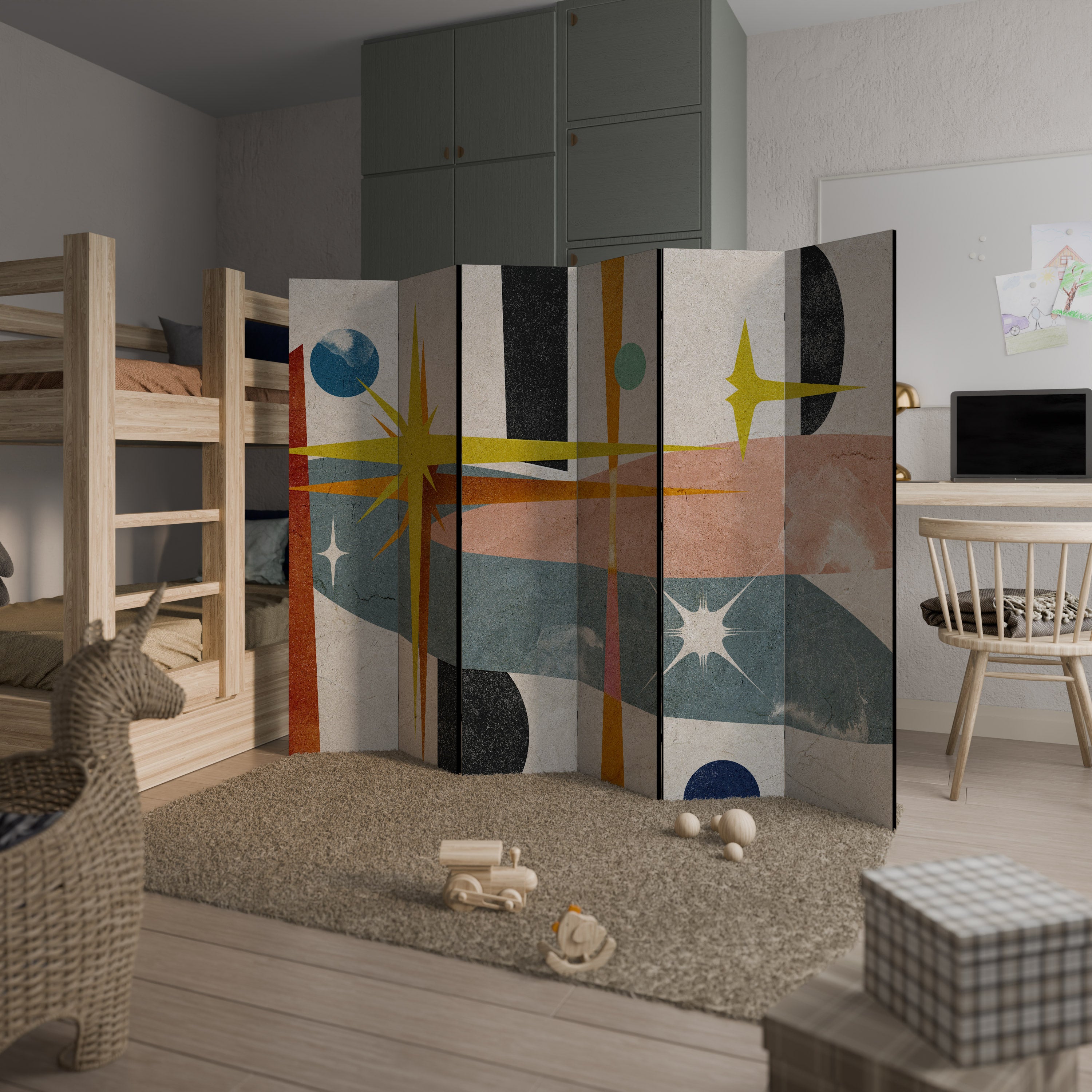 INTERSTELLAR VIBES 6-Panel Room Divider