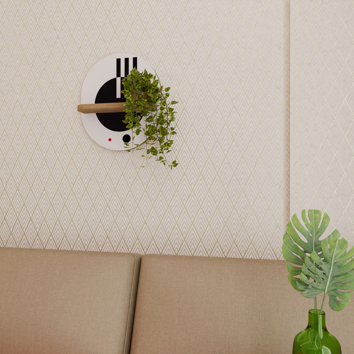 BLACK AND WHITE COMBINATION Art Shelf