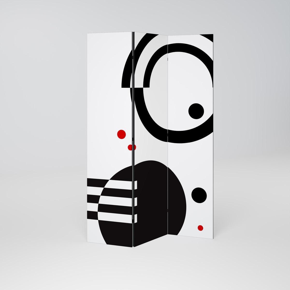 BLACK AND WHITE COMBINATION Dekorativ rumsavdelare – 3 paneler