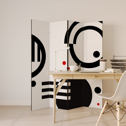 BLACK AND WHITE COMBINATION Rumsavdelare 4 paneler