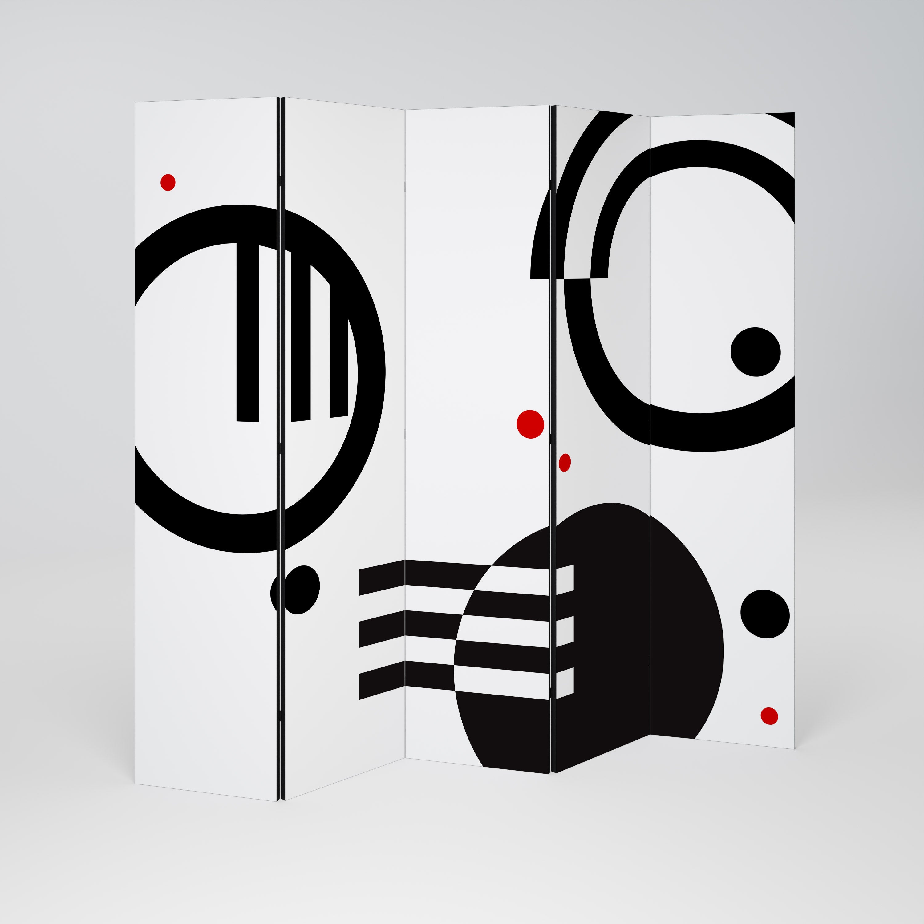 BLACK AND WHITE COMBINATION Dekorativ rumsavdelare – 5 paneler