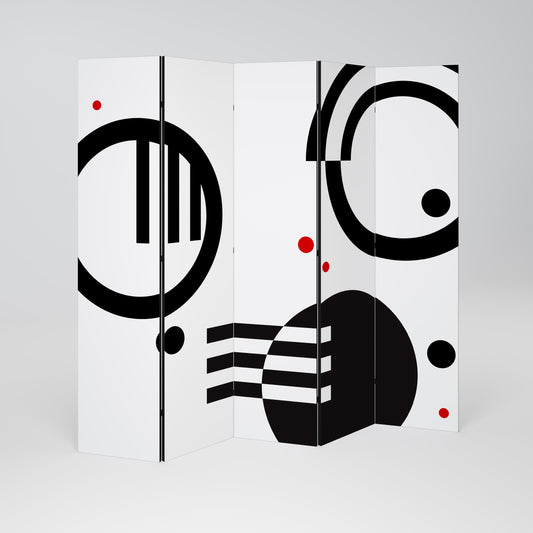 BLACK AND WHITE COMBINATION Dekorativ rumsavdelare – 5 paneler