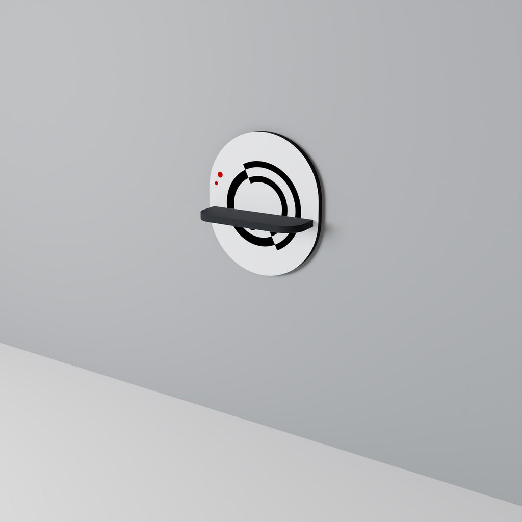 ORBITAL FLOW Oval konsthylla i svart finish