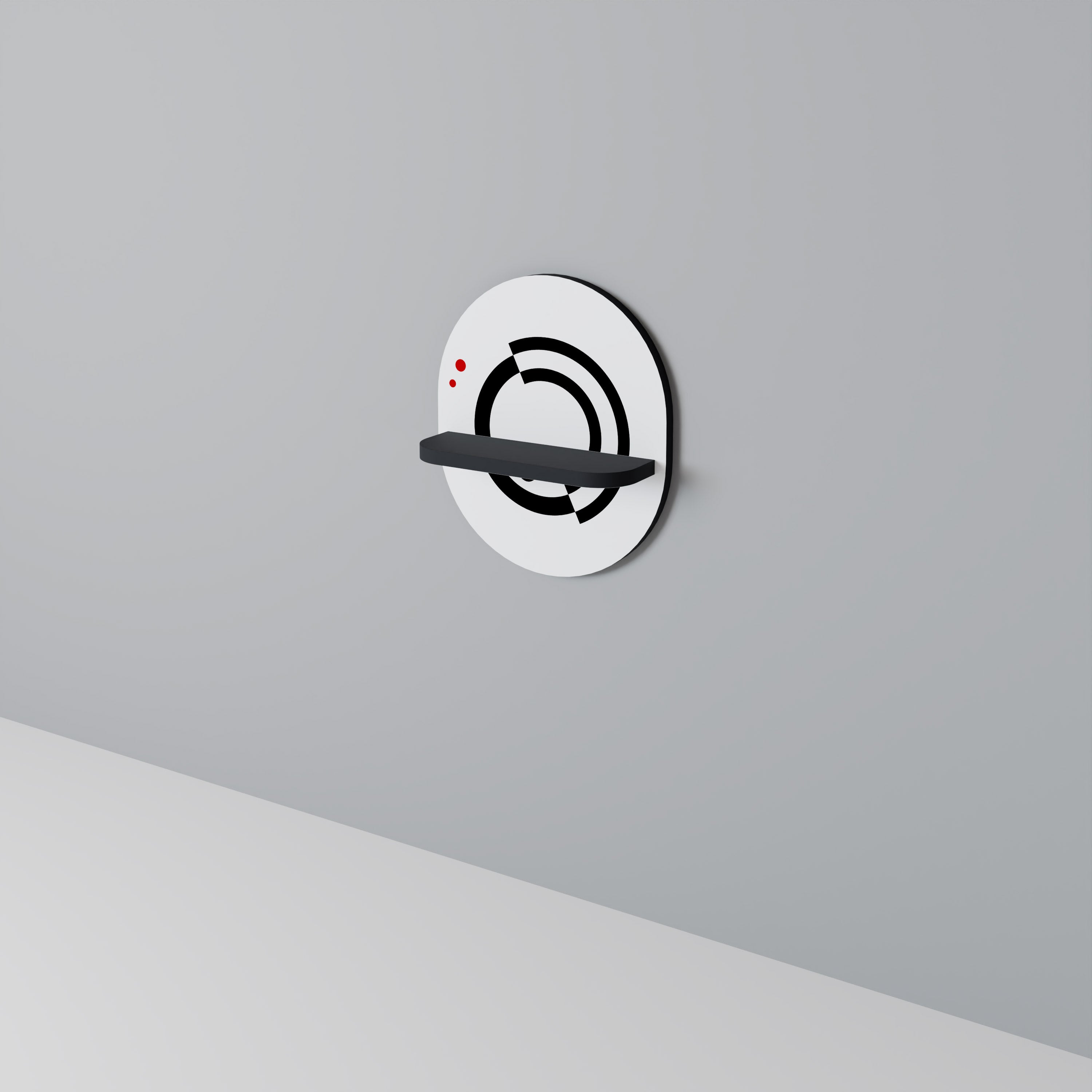 ORBITAL FLOW Oval konsthylla i svart finish