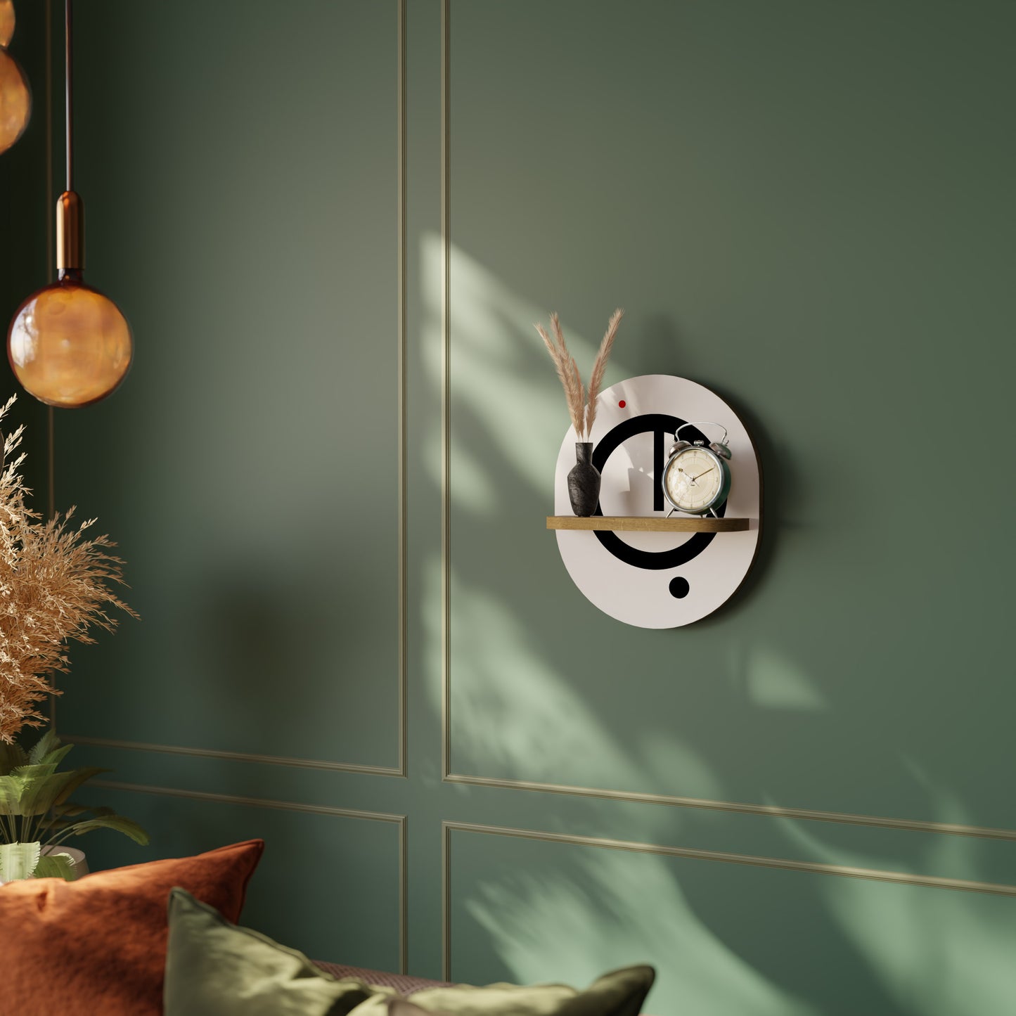 MINIMAL DOTS Oval Art Hylla I Ekeffekt
