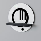 MINIMAL DOTS Rund konsthylla i svart finish