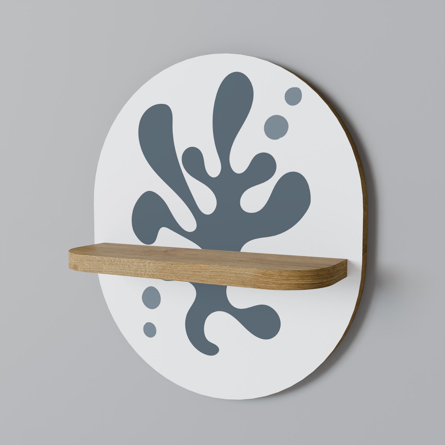 WONDERLAND VEGETATION Oval Art Shelf In Oak Effect