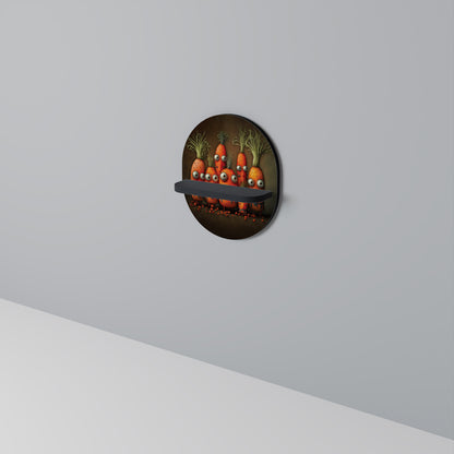 SÖT ELLER LÄSKIG Oval konsthylla i svart finish