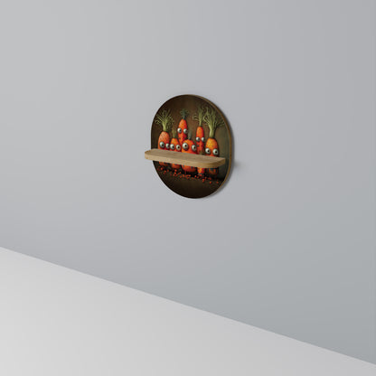 SÖT ELLER LÄSKIG Oval konsthylla i ekeffekt