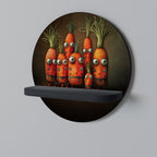 CUTE OR SCARY Round Art Shelf In Black Finish