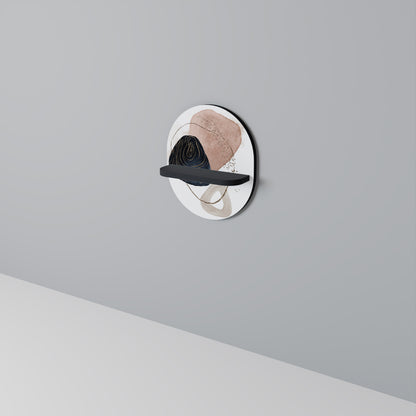 FÄRGRIKA FORMER Oval konsthylla i svart finish