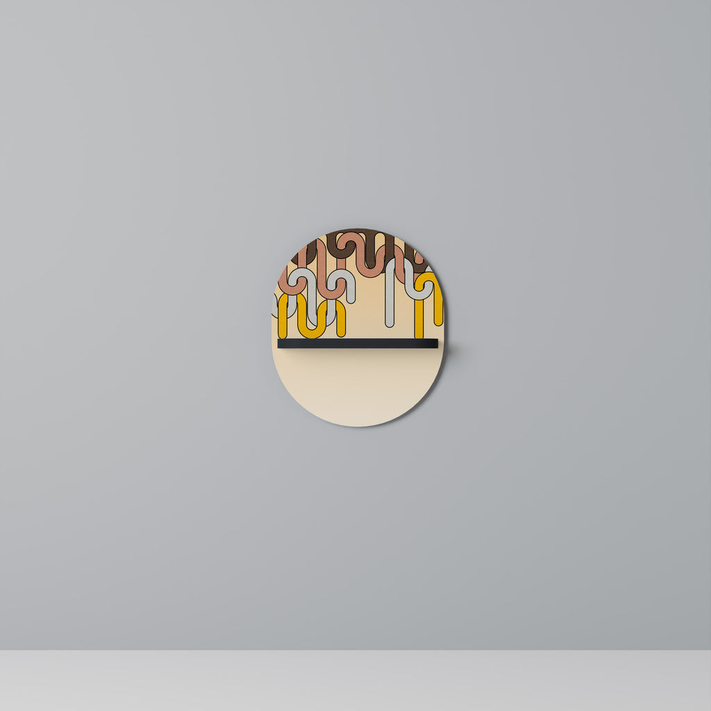 FÄRGRIKA STRÄNGAR Oval konsthylla i svart finish