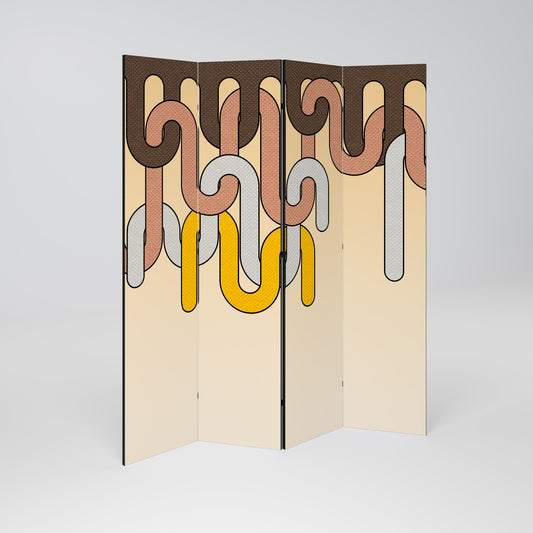 COLORFUL STRINGS Decorative 4-Panel Room Divider