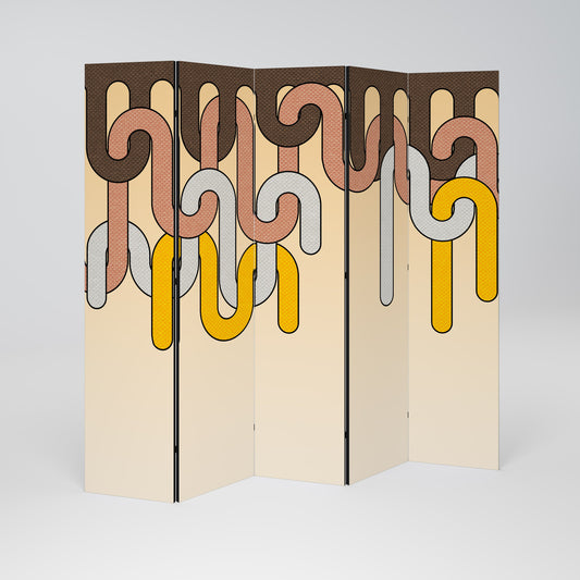 COLORFUL STRINGS Decorative 5-Panel Room Divider