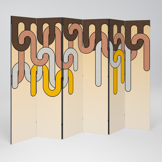 COLORFUL STRINGS Decorative 6-Panel Room Divider