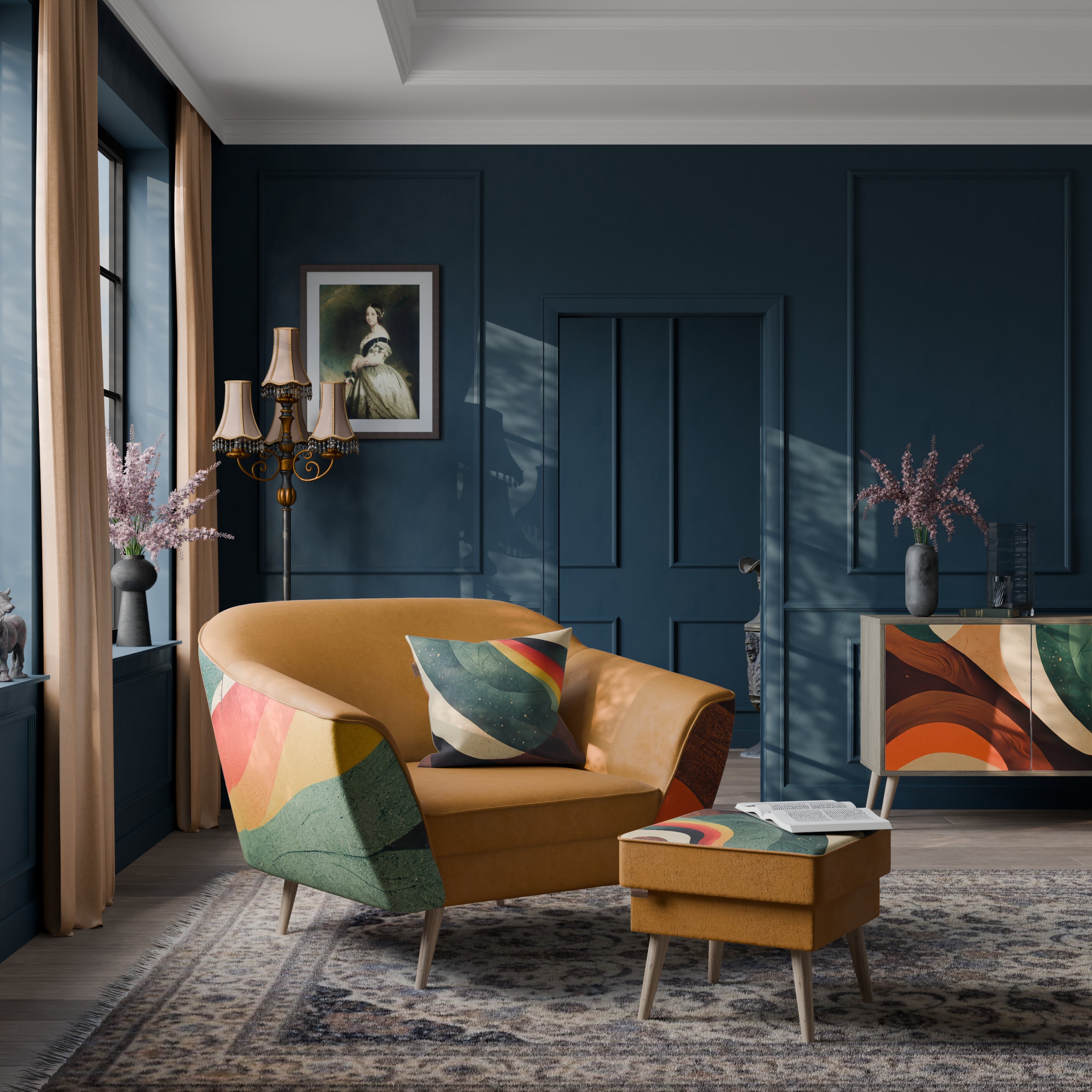 FÄRGGLADA TRÅD AURORA Fåtölj