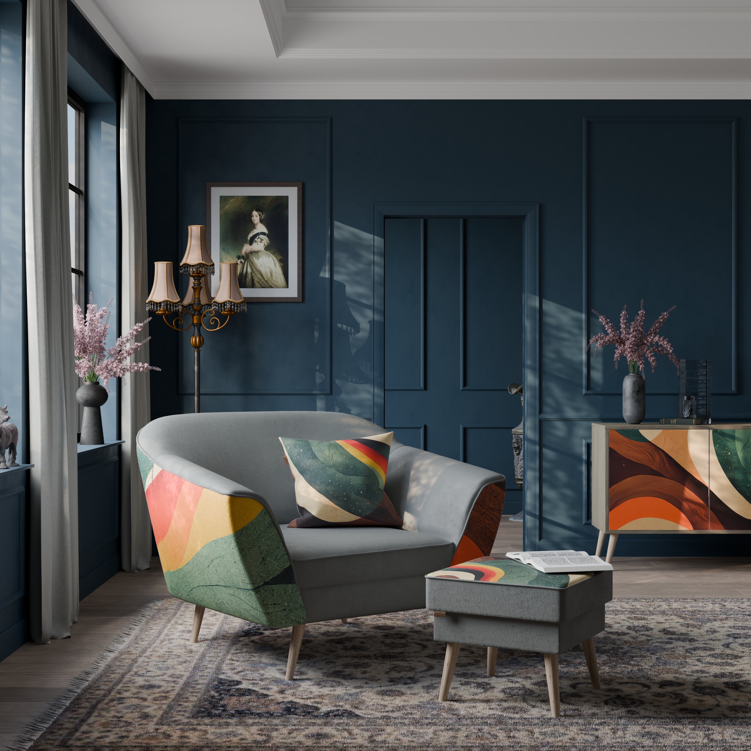 FÄRGGLADA TRÅD AURORA Fåtölj