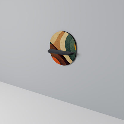 FÄRGRIKA STANDAR Oval konsthylla i svart finish