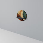 COLORFUL STRANDS Round Art Shelf In Black Finish