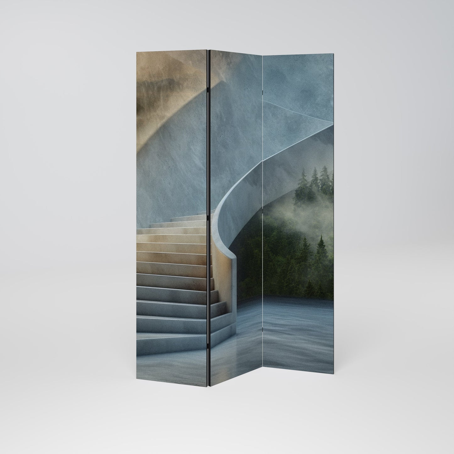 STEPS TO SERENITY Decorative 3-Panel Room Divider