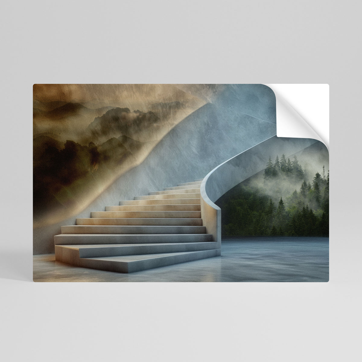 STEPS TO SERENITY Självhäftande Horisontell Poster
