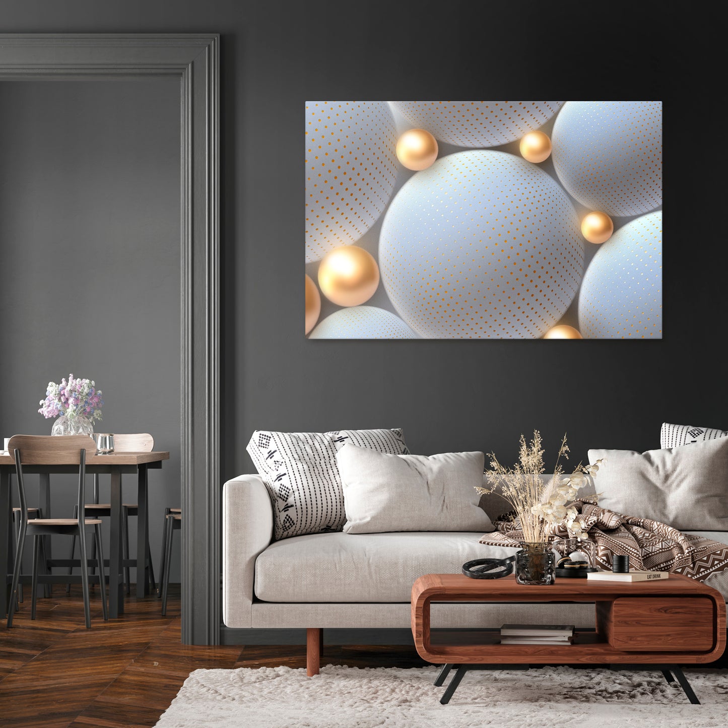 LUMINOUS SPHERICAL HARMONY Horizontal Canvas Print