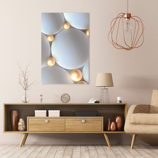 LUMINOUS SPHERICAL HARMONY Vertical Canvas Print