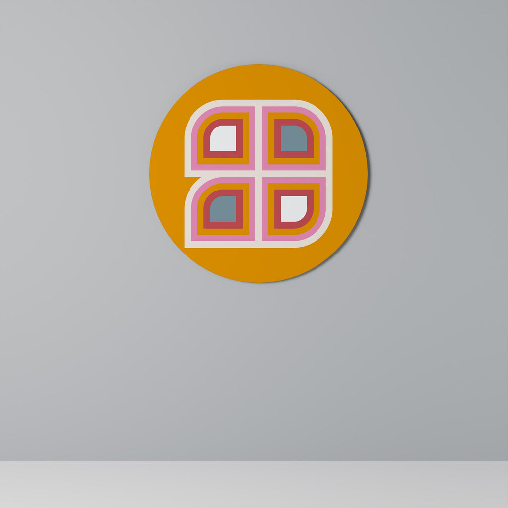 GEOMETRISK VARIATION Rund väggkonst