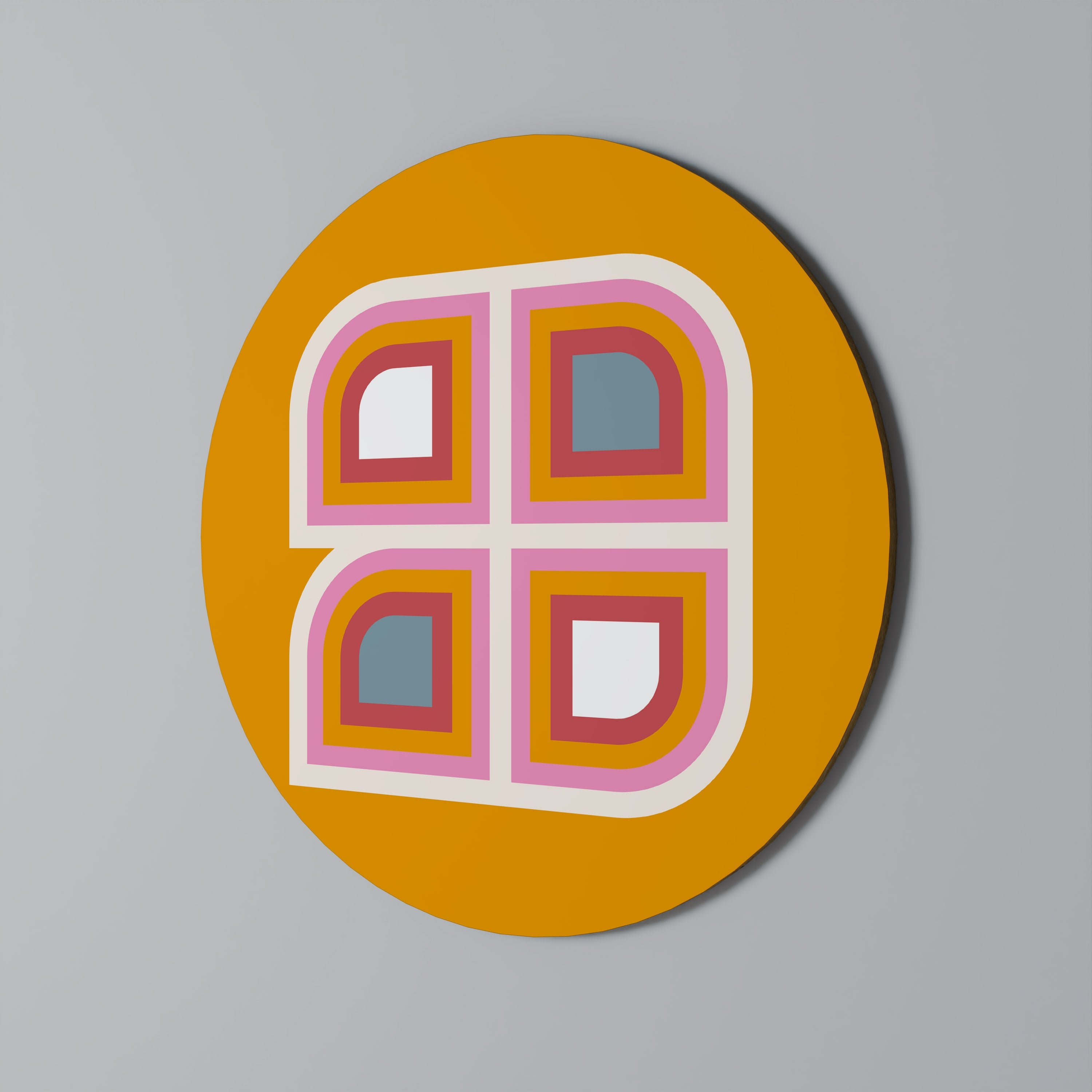 GEOMETRISK VARIATION Rund väggkonst