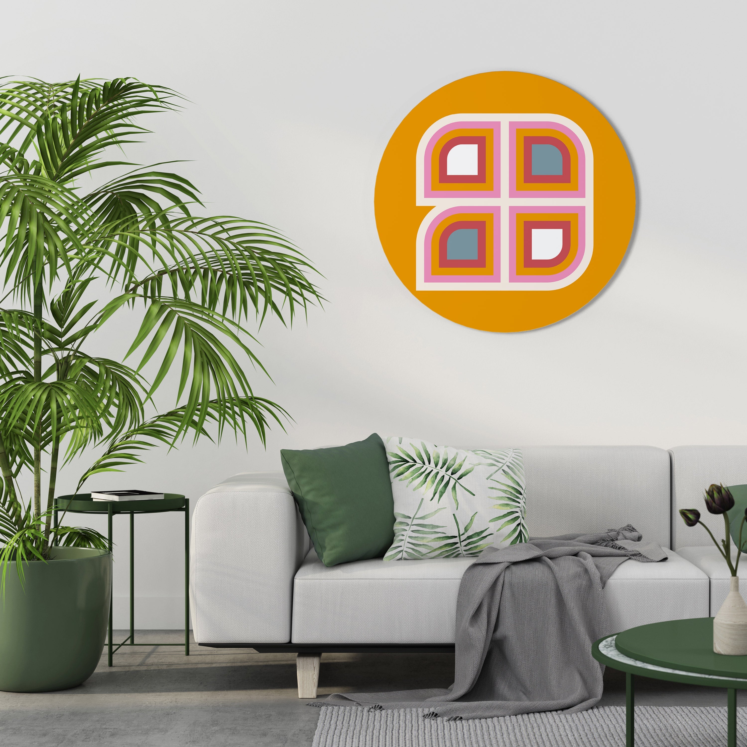 GEOMETRISK VARIATION Rund väggkonst