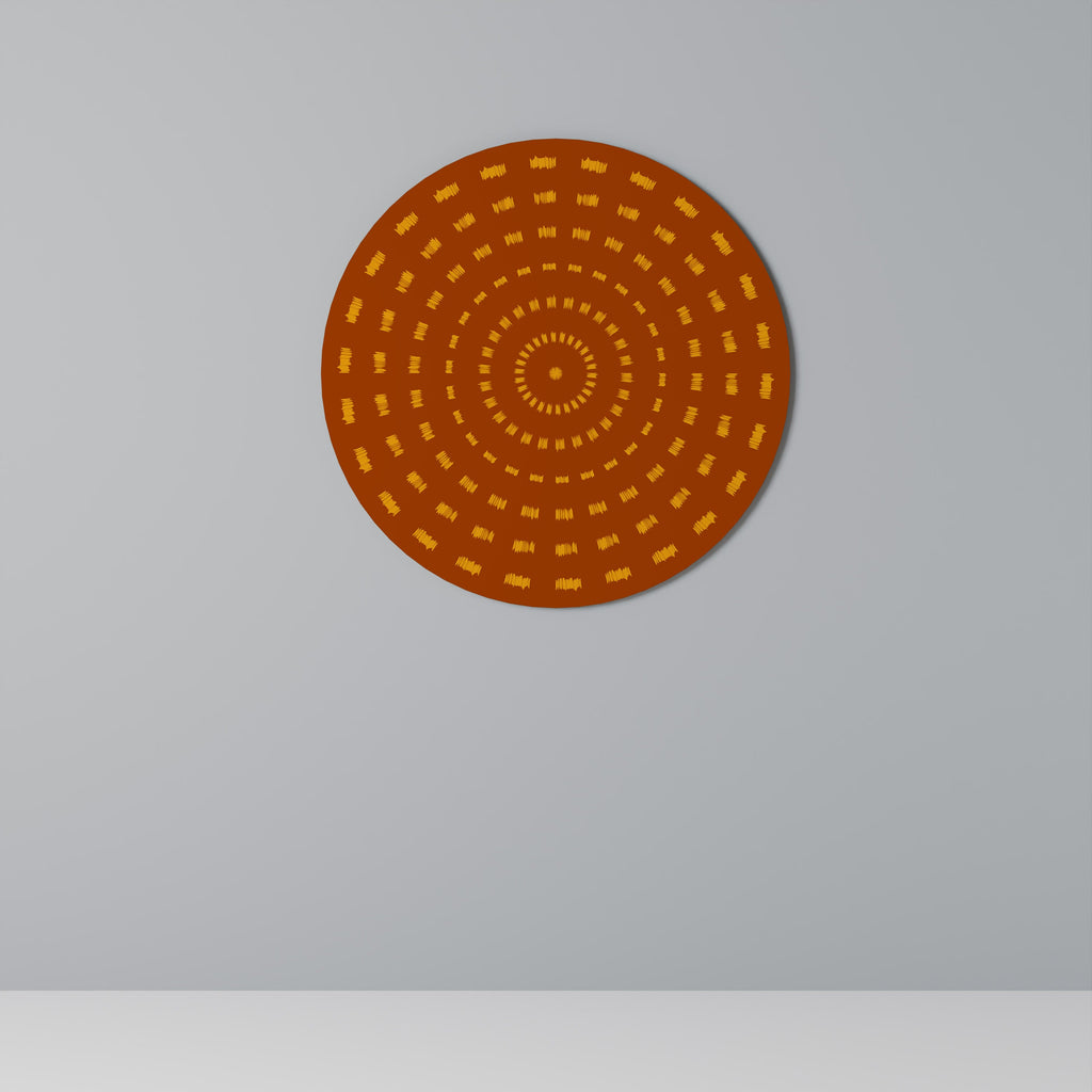 Rund väggdekoration med strålande energi