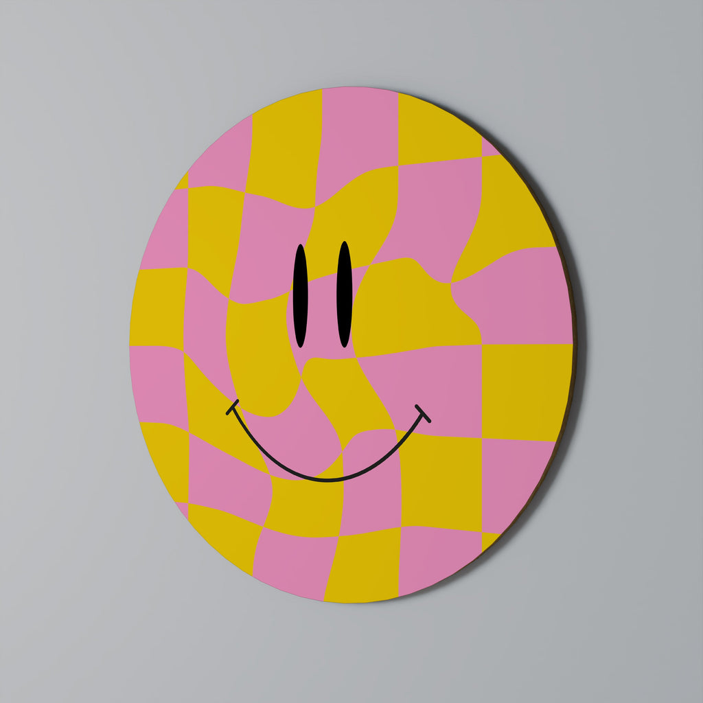 OPTIMISTISK VIBRATION Rund Väggkonst