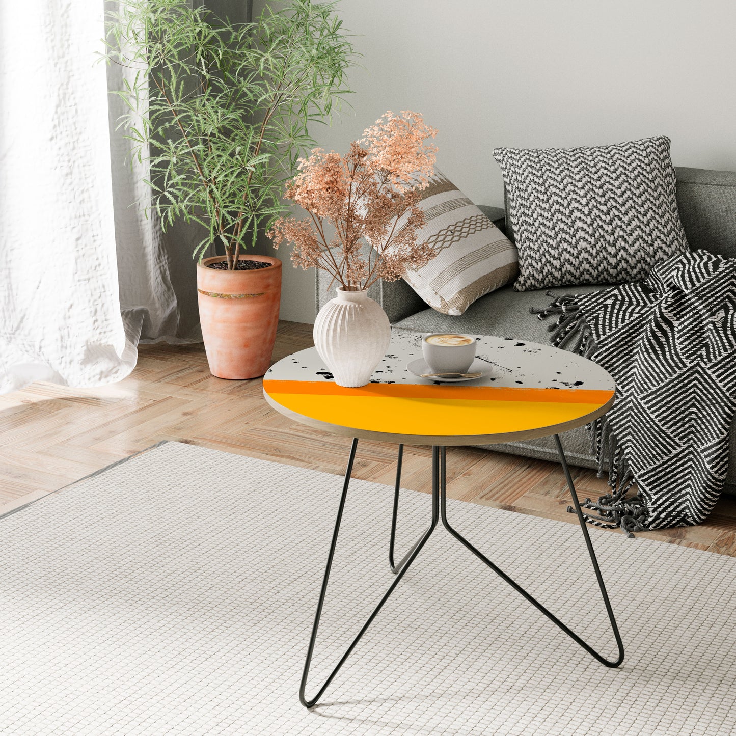 FÄRGT AV ORANGE Stort soffbord