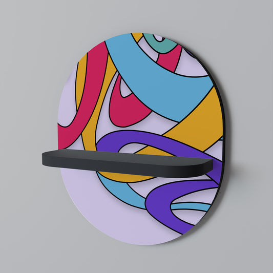 COLOR STREAM Oval konsthylla i svart finish