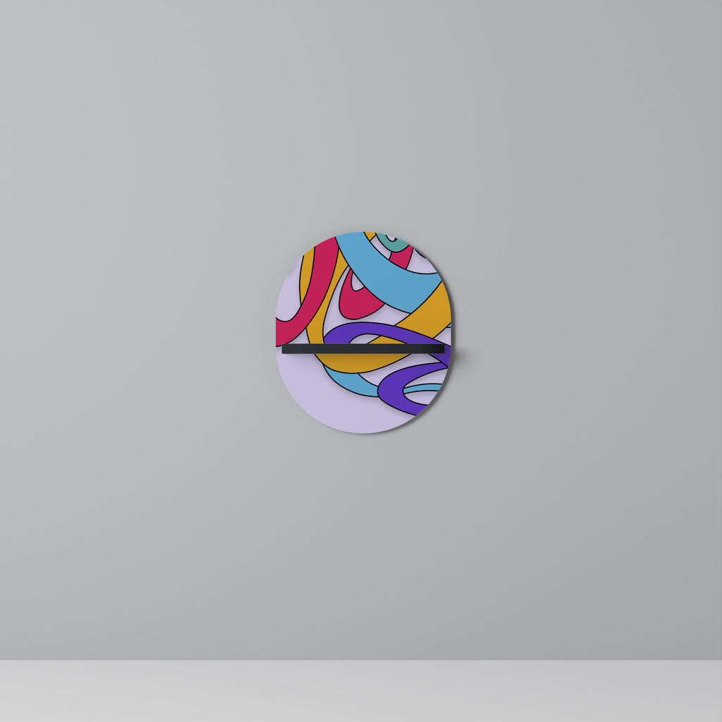 COLOR STREAM Oval konsthylla i svart finish